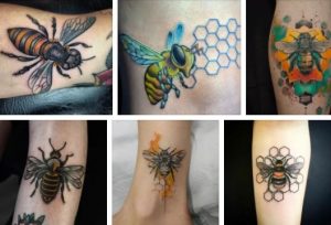 Honey Bee Tattoo & Small Bee Tattoo Design  